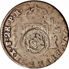 2 Reales Type V Countermark