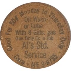 Wooden Nickel - Al's Std. Service