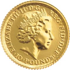 10 Pounds - Elizabeth II 4th portrait, 1/10 oz Fine Gold