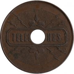 Telegraph token - Télégraphes Bronze, round holes