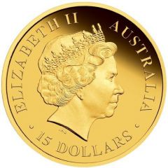 15 Dollars - Elizabeth II 4th Portrait - Dingo, Gold Bullion Coin