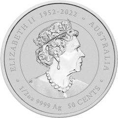 50 Cents In the name of Elizabeth II, 6th Portrait - Year of the Dragon - Golden