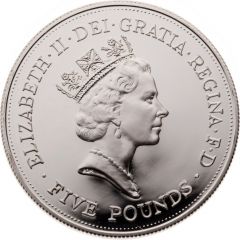 5 Pounds - Elizabeth II Queen Mother, Silver Proof