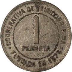 1 Peseta - Cooperativa de Teixidors a Ma