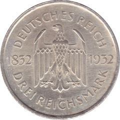 3 Reichsmark Goethe