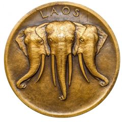 Médaille Laos aux éléphants