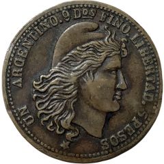 Jeton - Un argentino.9 dos fino. libertad. 5pesos - D M marque déposé