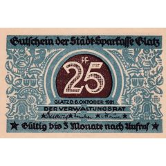 25 Pfennig Städtische Sparkasse