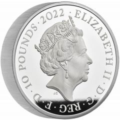 10 Pounds - Elizabeth II George I, Silver Piedfort