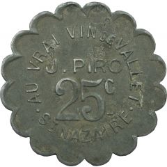 25 Centimes - Au vrai vin de Vallet - J. Piro Saint Nazaire