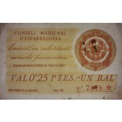 25 Céntimos `1 Ral` Esparreguera
