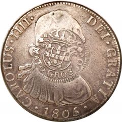 960 Réis - João Prince Regent Countermarked 8 Reales, Mato Grosso