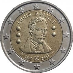 2 Euros - Albert II Louis Braille