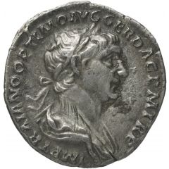 Denarius - Trajan COS VI P P S P Q R FORT RED, Fortuna
