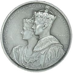 Medal - George VI Coronation, Turner & Simpson, silver-plated, 38mm