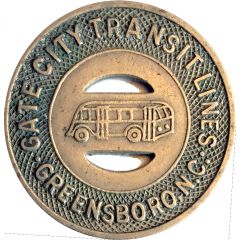 15 Cents Fare - Gate City Transit Lines Greensboro, North Carolina