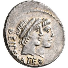 Denarius C. Antius Restio, DEI•PENATES / C•ANTIVS•C•F