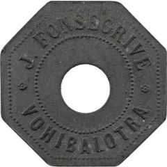 Token from Fonsegrive plantation company in Vohibalotra