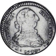 2 Escudos - Carlos IV bust of Carlos III, CAROL IV