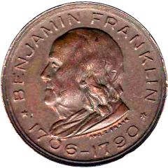 Souvenir Token - Benjamin Franklin Memorial Philadelphia, Pennsylvania