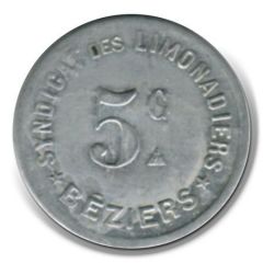 5 Centimes - Syndicat des limonadiers Béziers