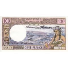 100 Francs overprint in cursive