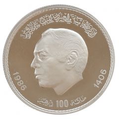 100 Dirhams - Hassan II 25th Anniversary King Hassan`s Coronation