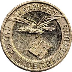 Token - 50 Groschen NSDAP Hitlerbewegung