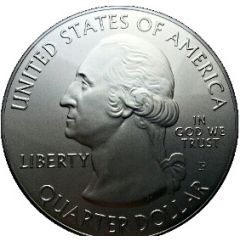 1/4 Dollar `Washington Quarter` Hawai`i Volcanoes National Park - Silver 5 oz Bullion