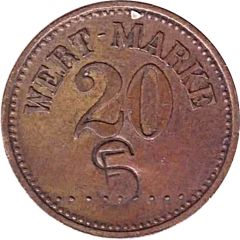 20 Pfennig Wert-Marke, Countermarked 'SF'