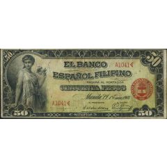50 Pesos Banco Español Filipino