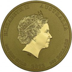 200 Dollars - Elizabeth II 4th Portrait - Year of the Dragon - Gold Bullion Coin