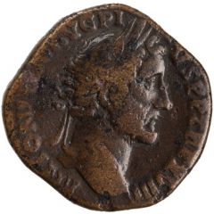Sestertius - Antoninus Pius FIDES EXERC COS IIII S C, Fides