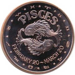 1 oz Copper Zodiac signs - Pisces