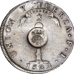 8 Reales - Ferdinand VII Countermark on Chile 1 Peso