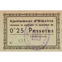 0.25 Pesetas Olèstria