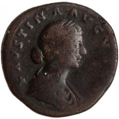 Sestertius - Faustina the Younger HILARITAS S C, Minerva