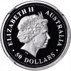 50 Dollars - Elizabeth II 4th Portrait - Koala - Platinum