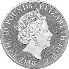 10 Pounds - Elizabeth II Lion of England, 10 oz Fine Silver