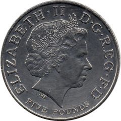 5 Pounds - Elizabeth II 4th portrait, Queen Elizabeth I