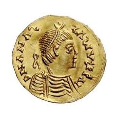 1 Tremissis - Baduila / In the name of Anastasius I, 491-518 Ticinum