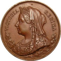 Medal - Victoria Diamond Jubilee; A. Miesch, bronzed white metal