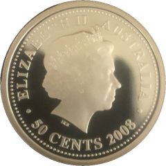50 Cents - Elizabeth II 4th Portrait - Year of the Rat - Silver Bullion Coin