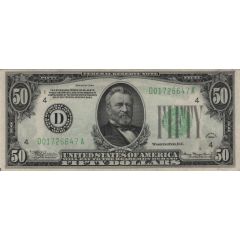 50 Dollars Federal Reserve Note, small portrait