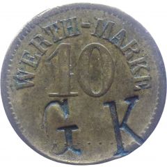 10 Pfennig Werth-Marke, Countermarked `GK`