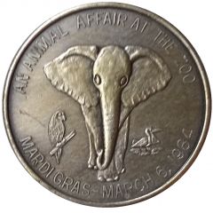 Mardi Gras Token - Lyons Carnival Club - An Animal Affair At The Zoo New Orleans, Louisiana