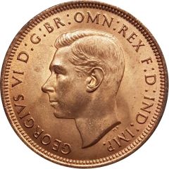 1/2 Penny - George VI with `IND:IMP`