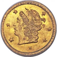 1/4 Dollar California Territorial Gold `Round Liberty Head`