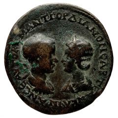 Æ32 - Gordian III and Tranquillina of Nisibis Mesopotamia