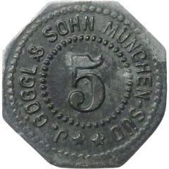 5 Pfennigs - München J. Göggle & Sohn